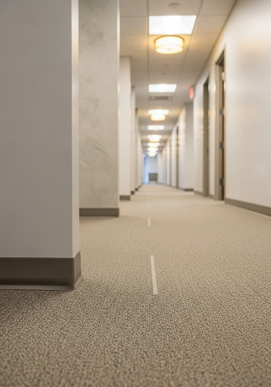 Commercial office space with professional carpet installation in Arlington Heights business district