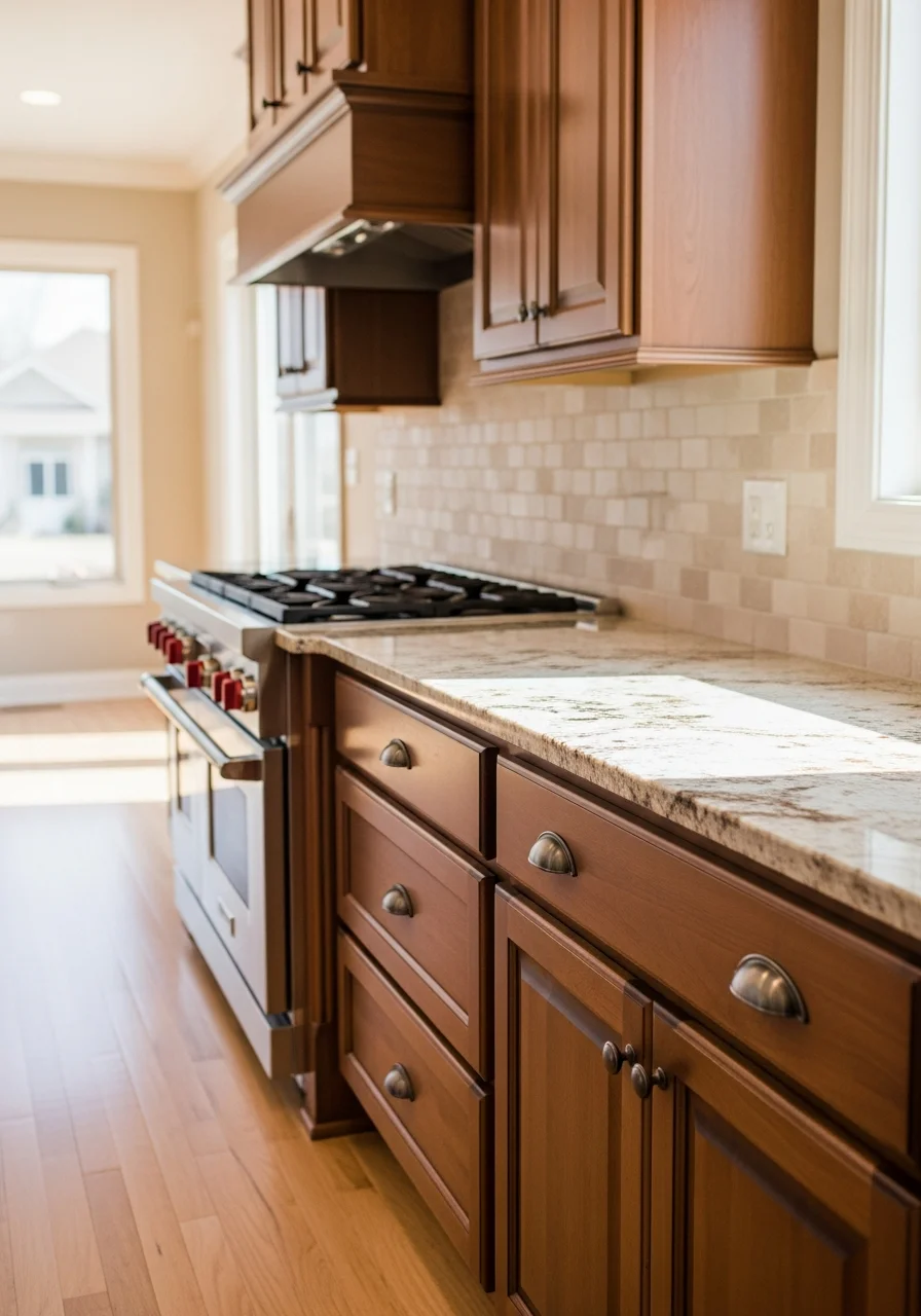 Custom kitchen cabinets and countertops in a Huntley residential kitchen