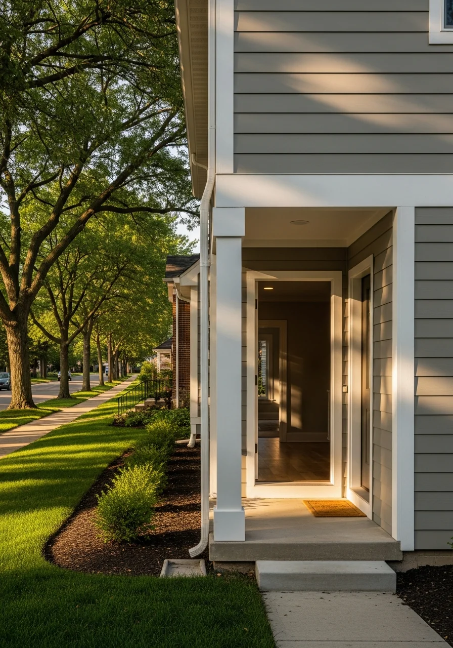 Residential home in St. Charles with manicured landscaping and updated exterior