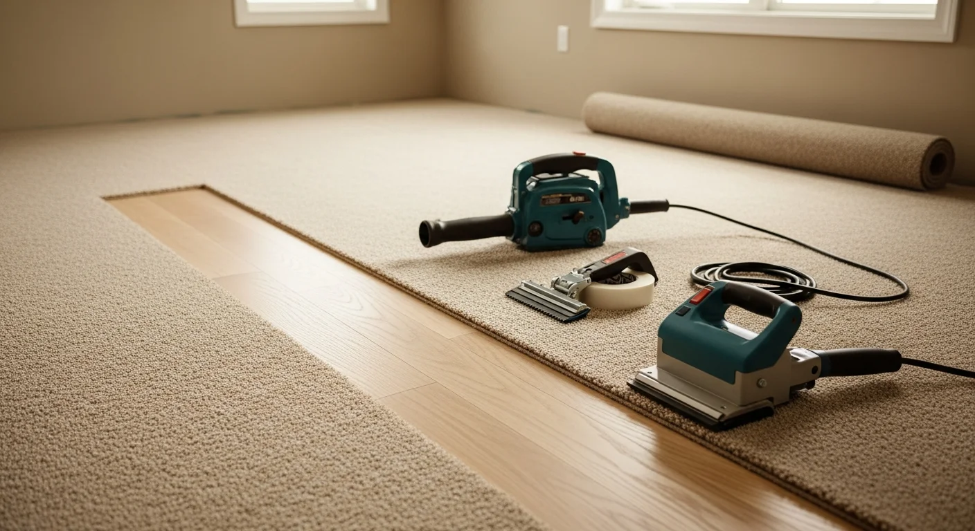 Freshly installed carpet in a Naperville home bedroom, showing smooth, even coverage from wall to wall with clean edge trimming along the baseboard. The room reflects a typical single-family home interior common in Naperville's residential subdivisions.